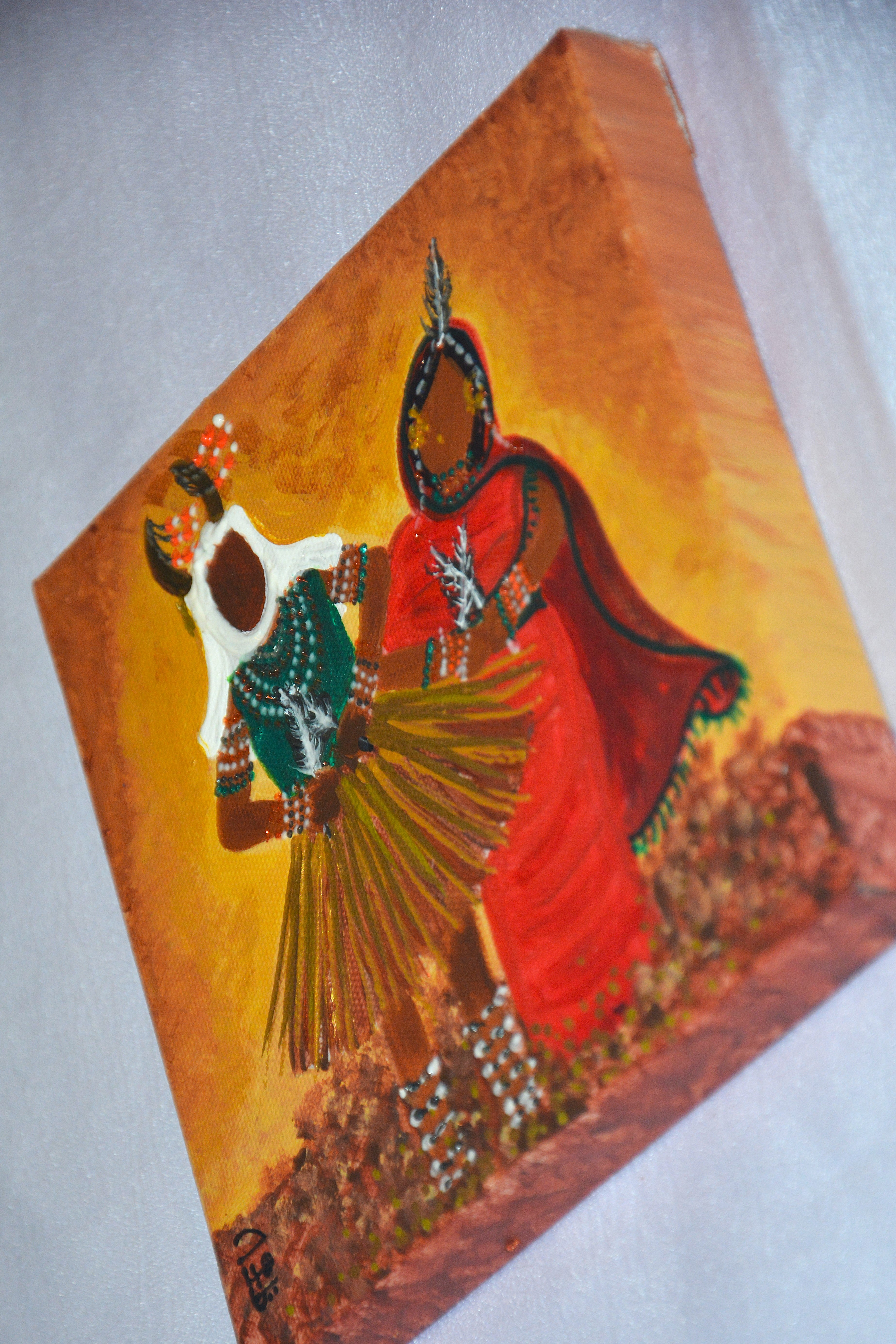 Al Dalang Couple Painting (Mini canvas)- عرسان الدلنج