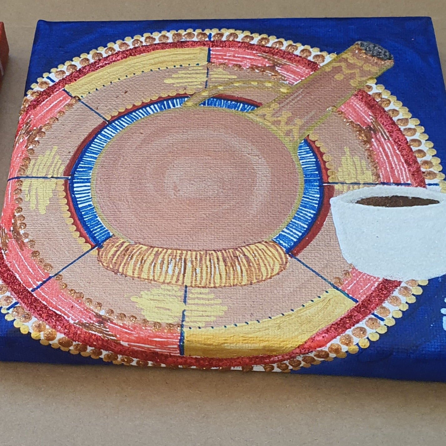 A Chat Over Coffee Painting (Mini canvas)- ونسة القهوة