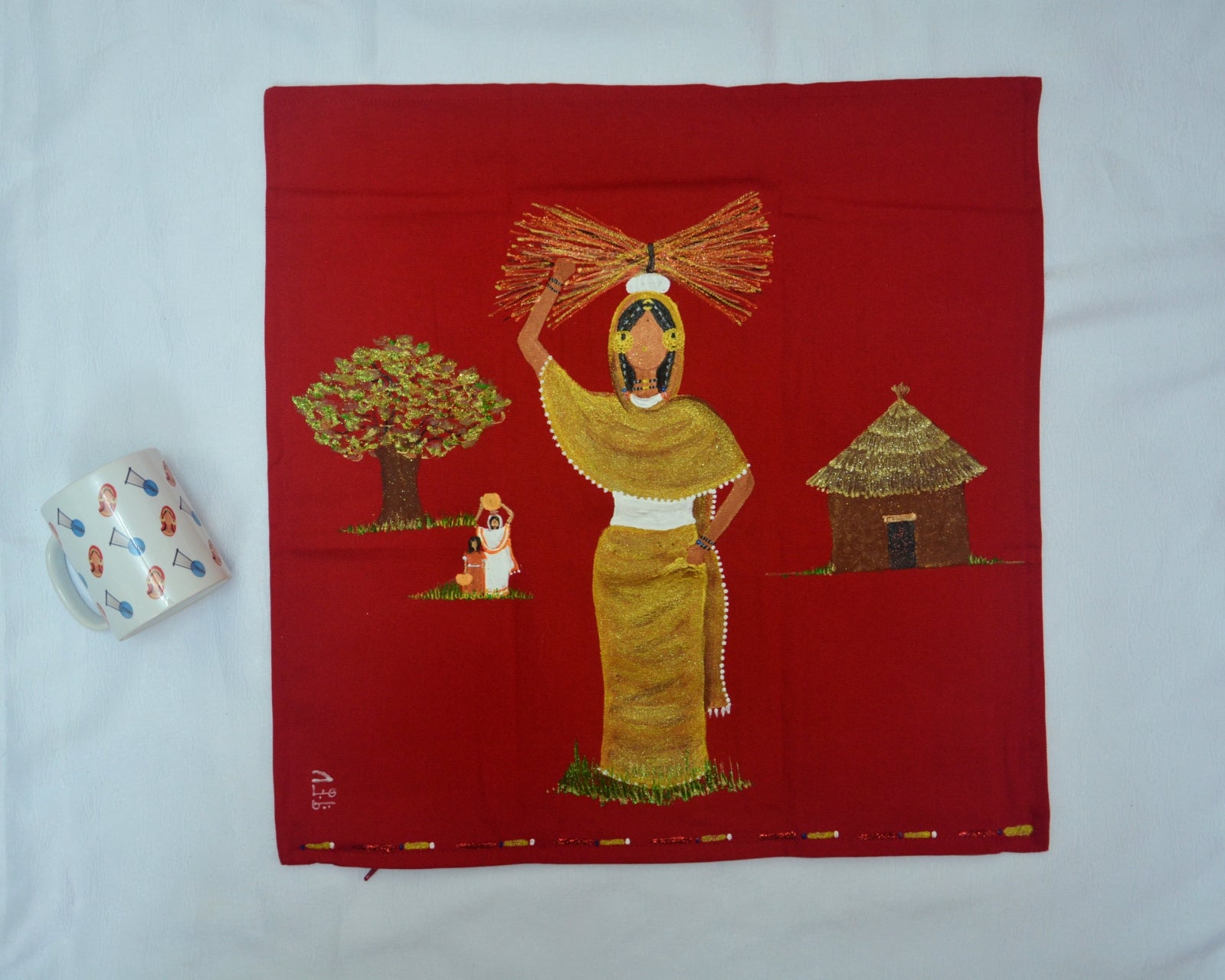 Al-Hataba fe Al-Nuhoud Cushion Cover – غطاء وسادة حطابة في ﺍﻟﻨﻬﻮﺩ