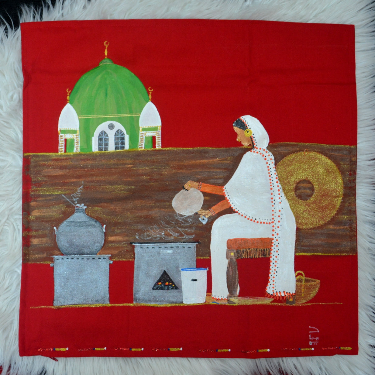 Kisra fe Wad Medani Cushion Cover – غطاء وسادة كسرة في ود مدني