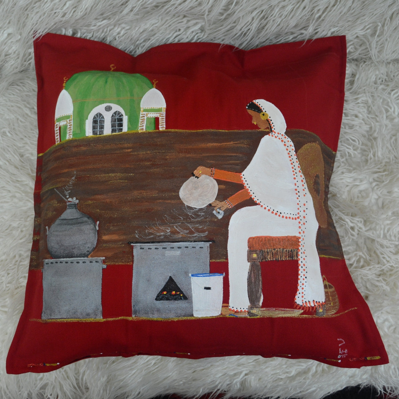 Kisra fe Wad Medani Cushion Cover – غطاء وسادة كسرة في ود مدني