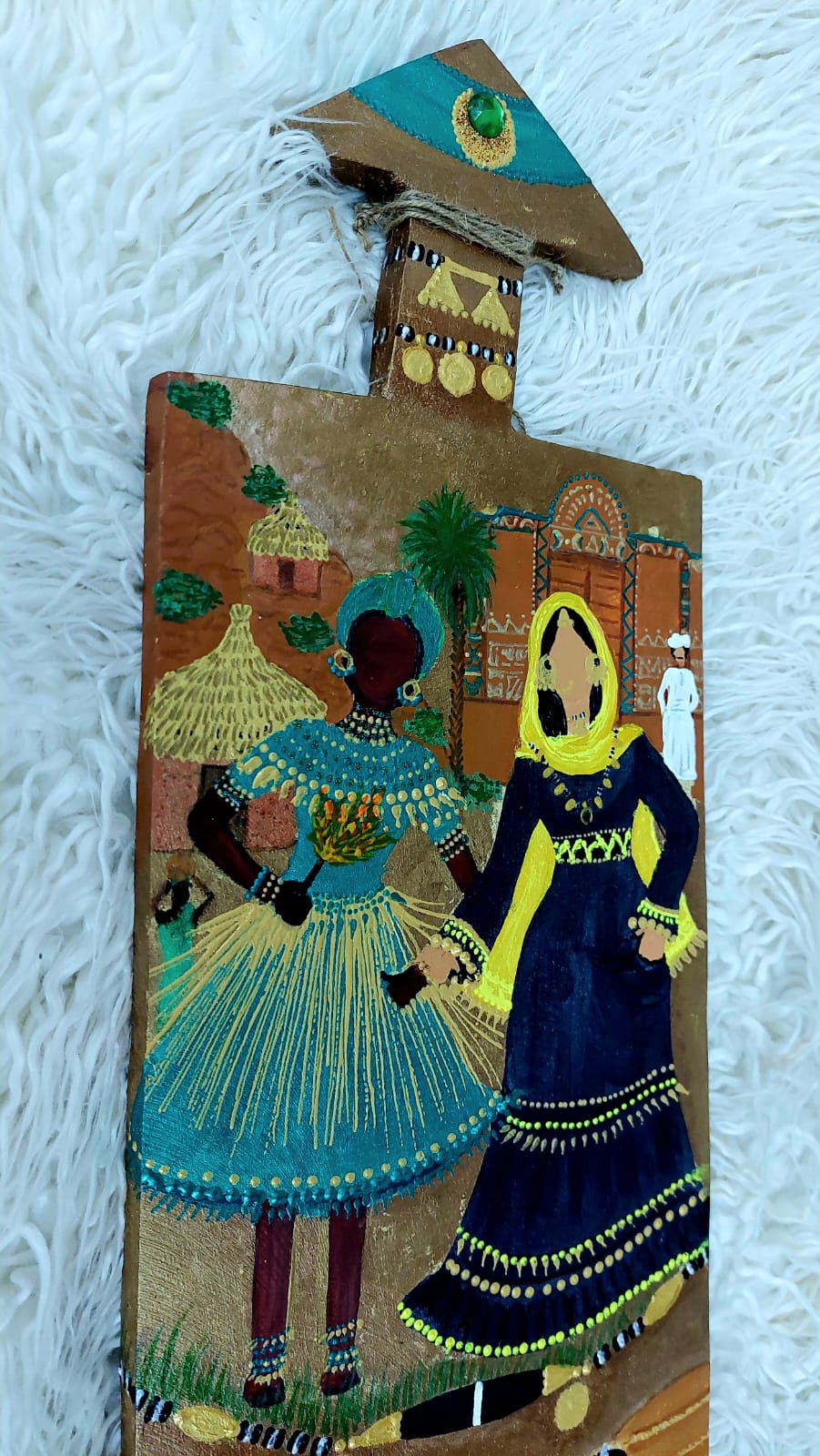 In the dancing circle wooden slate painting