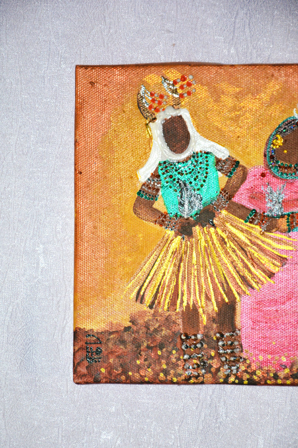 Al Dalang Couple Painting  (Mini canvas)- عرسان الدلنج