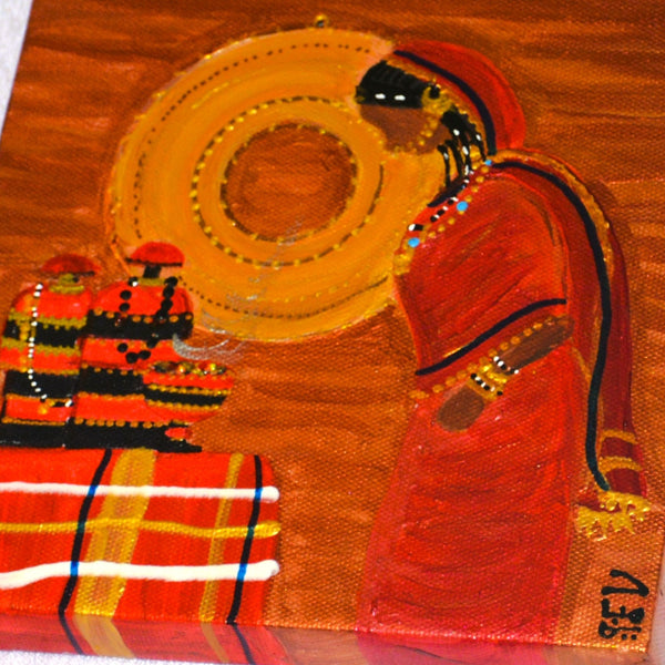 Dahabaya's Girtig Mini Canvas Painting - لوحة جرتق دهبايه