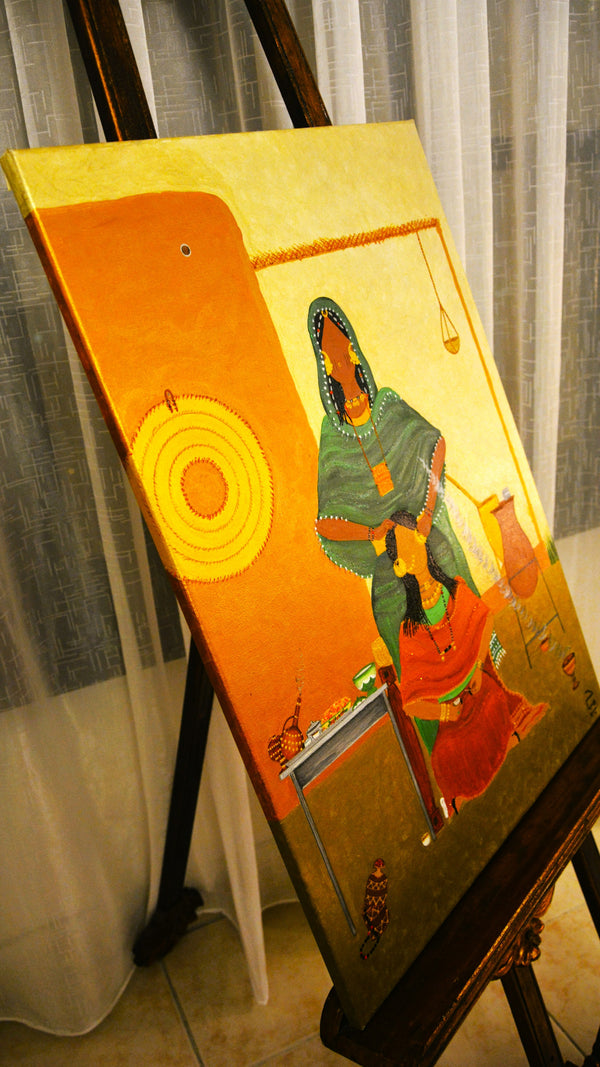 The Hair Breader in Omdurman Painting- لوحة المشاطة في امدرمان
