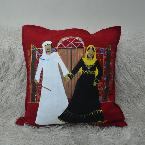 Halfa's Newly Married Cushion Cover –   غطاء وسادة عرسان حلفا