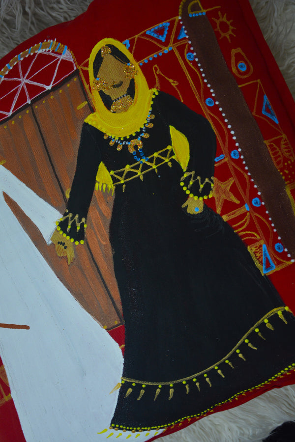 Halfa's Newly Married Cushion Cover –   غطاء وسادة عرسان حلفا