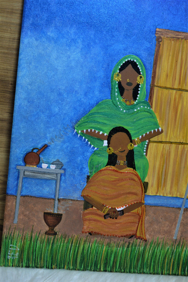 Higaziya the Hair Braider Painting- لوحة حجازية المشاطة