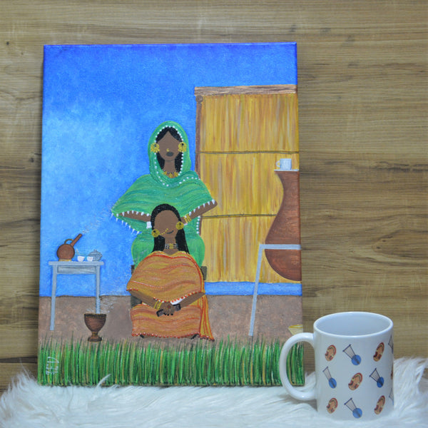 Higaziya the Hair Braider Painting- لوحة حجازية المشاطة