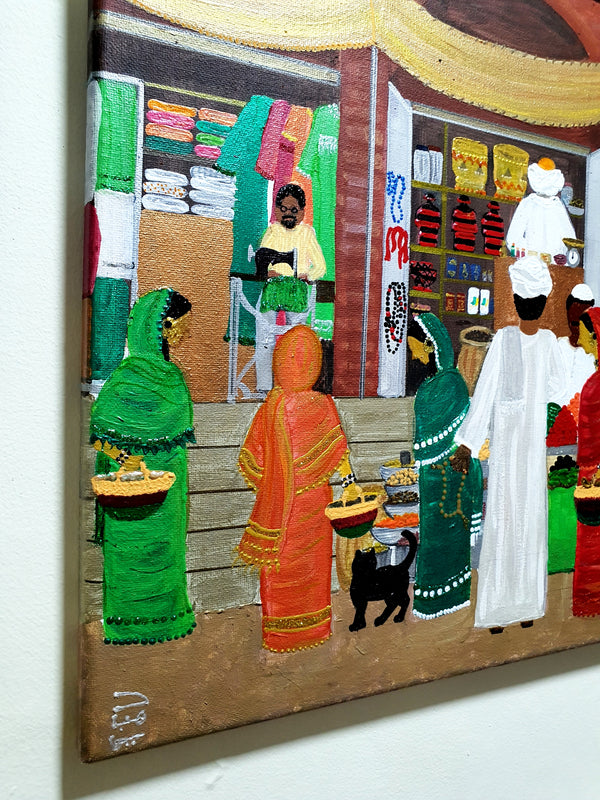 Manahil's Daughters at Souq Omdurman- لوحة بنات مناهل في سوق امدرمان