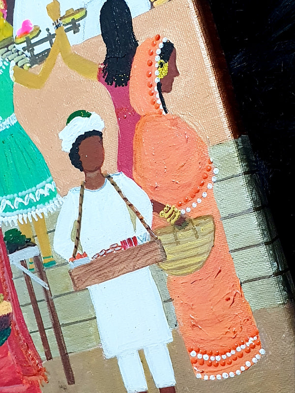 Manahil's Daughters at Souq Omdurman- لوحة بنات مناهل في سوق امدرمان