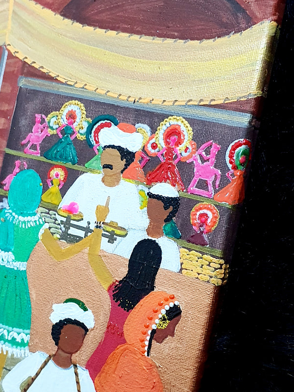 Manahil's Daughters at Souq Omdurman- لوحة بنات مناهل في سوق امدرمان