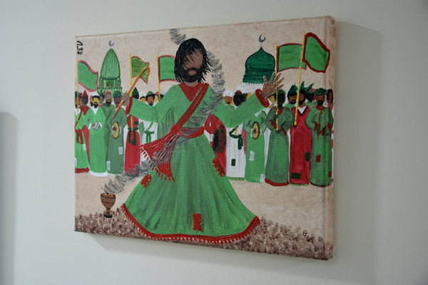 Al Zkir at Om Druamn Canvas Painting - لوحة الذكر في امدرمان