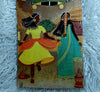 In the dancing circle wooden slate painting 