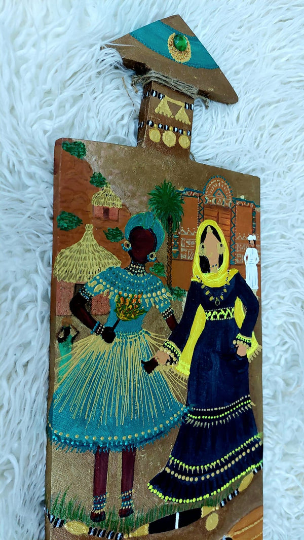 In the dancing circle wooden slate painting 